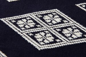 南部菱刺し 九寸名古屋帯地　未仕立て品のサブ4画像