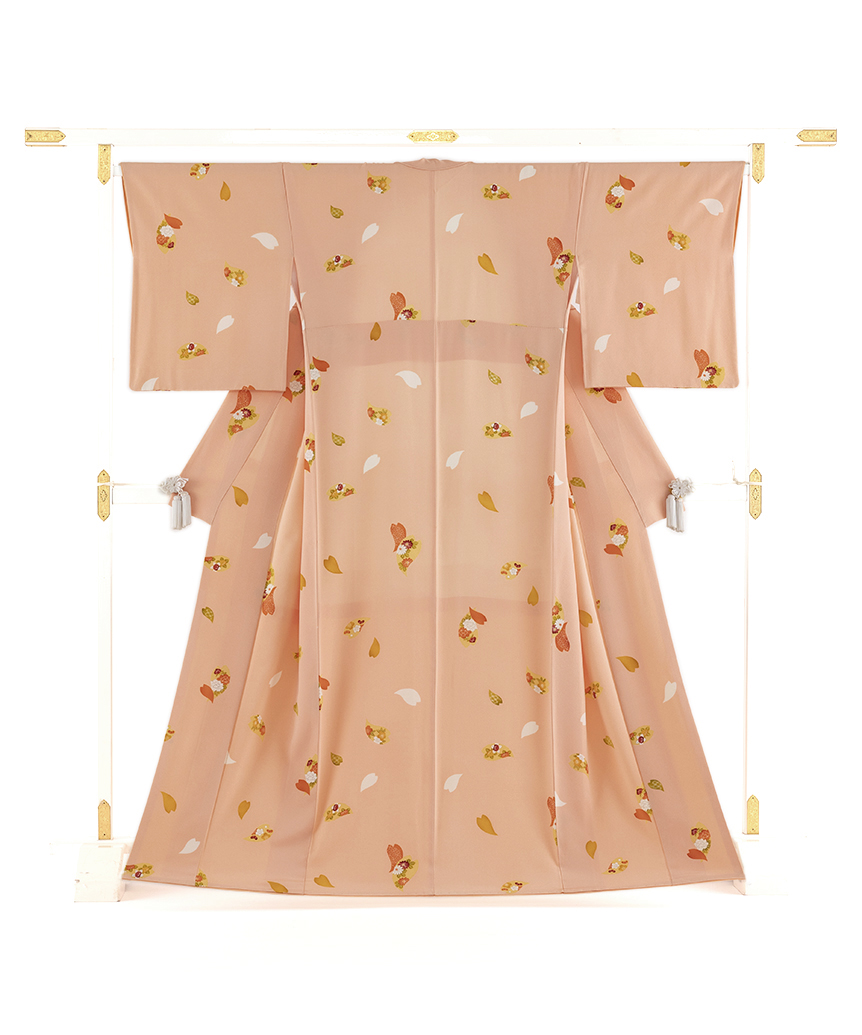 志ま亀　絽　付下げ　オレンジ　正絹 志ま亀 絽 付下げ オレンジ 正絹 - メルカリ