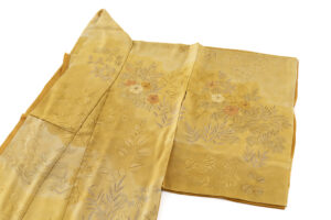 に志山染匠製（西山謙一作）　無線友禅 訪問着地　「草むら」　未仕立て品のサブ1画像