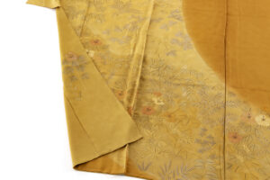 に志山染匠製（西山謙一作）　無線友禅 訪問着地　「草むら」　未仕立て品のサブ4画像