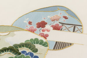 染繍工芸大羊居製　塩瀬九寸名古屋帯のサブ2画像