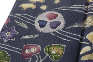 久呂田明功作　縮緬地訪問着のサブ6画像