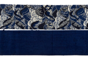 浦野理一作　型絵染 縦節紬 九寸名古屋帯のサブ5画像