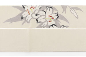 日本工芸会正会員 湯本エリ子作　縮緬九寸名古屋帯のサブ5画像