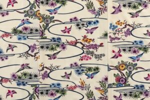 日本工芸会正会員 知念貞男作　本紅型染 小紋のサブ4画像