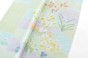 に志山染匠製　無線友禅 付下げ 着尺　未仕立て品のサブ3画像