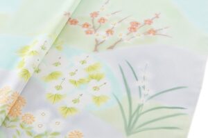 に志山染匠製　無線友禅 付下げ 着尺　未仕立て品のサブ4画像