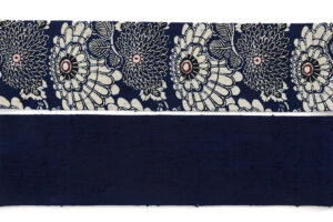 浦野理一作　型絵染 縦節紬 九寸名古屋帯のサブ4画像