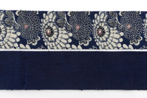 浦野理一作　型絵染 縦節紬 九寸名古屋帯のサブ5画像