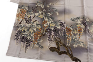 浦野理一作　縮緬訪問着地　未仕立て品のサブ4画像