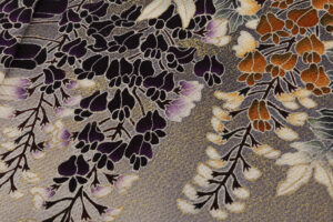 浦野理一作　縮緬訪問着地　未仕立て品のサブ6画像