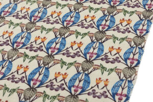 人間国宝 玉那覇有公作　本紅型染 重要無形文化財 越後上布 九寸名古屋帯地　「カラコンテリギ文様」　未仕立て品のサブ2画像