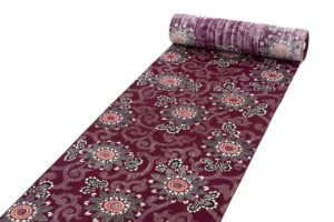 浦野理一作　型絵染 縦節紬 着尺　未仕立て品のサブ1画像