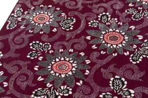 浦野理一作　型絵染 縦節紬 着尺　未仕立て品のサブ2画像