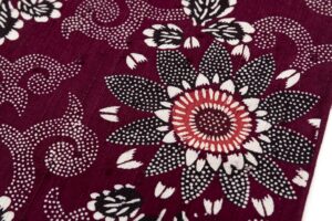 浦野理一作　型絵染 縦節紬 着尺　未仕立て品のサブ3画像