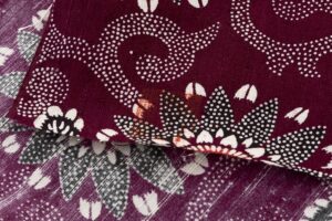 浦野理一作　型絵染 縦節紬 着尺　未仕立て品のサブ5画像