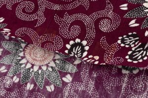 浦野理一作　型絵染 縦節紬 着尺　未仕立て品のサブ6画像