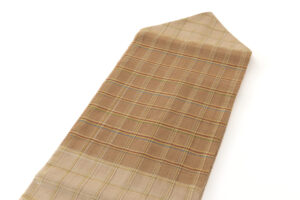 作家不詳　吉野格子 紬九寸名古屋帯のサブ1画像