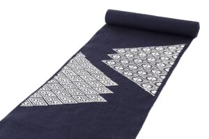 南部菱刺し 九寸名古屋帯地　未仕立て品のサブ1画像