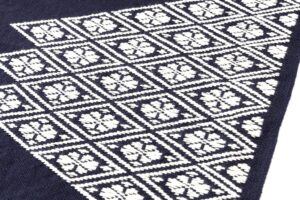 南部菱刺し 九寸名古屋帯地　未仕立て品のサブ2画像