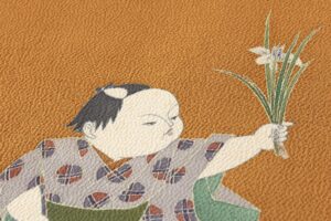 初代 由水十久作　本加賀友禅 塩瀬九寸名古屋帯のサブ2画像