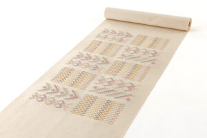 宮平一夫作　首里花織 九寸名古屋帯地　「春の華」　未仕立て品のサブ1画像