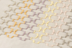 宮平一夫作　首里花織 九寸名古屋帯地　「春の華」　未仕立て品のサブ5画像