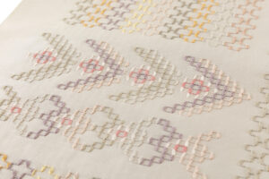 宮平一夫作　首里花織 九寸名古屋帯地　「春の華」　未仕立て品のサブ3画像