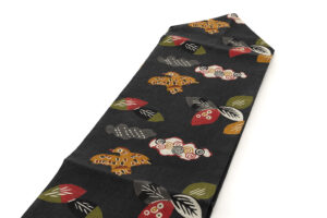 国画会会員 柚木沙弥郎作　型絵染 紬九寸名古屋帯のサブ1画像