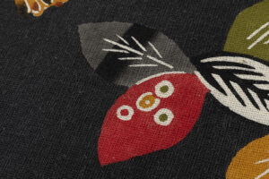 国画会会員 柚木沙弥郎作　型絵染 紬九寸名古屋帯のサブ4画像