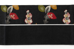 国画会会員 柚木沙弥郎作　型絵染 紬九寸名古屋帯のサブ2画像