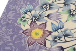 日本工芸会正会員 釜我敏子作　型絵染 開き九寸名古屋帯のサブ2画像