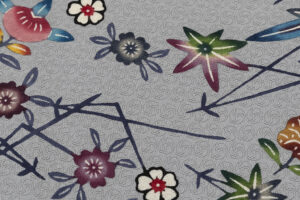 日本工芸会正会員 城間栄順作　本紅型染 訪問着のサブ8画像