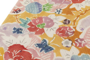 高山和子作　型絵染 九寸名古屋帯地　「牡丹」　未仕立て品のサブ2画像