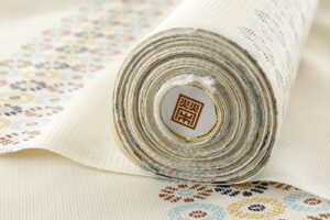 工芸きもの野口製　絽 小紋 着尺 　「小苺段」　未仕立て品のサブ5画像