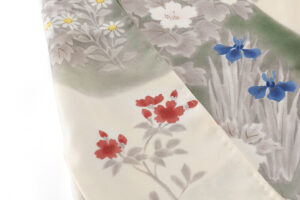 に志山染匠製　無線友禅 訪問着地　未仕立て品のサブ5画像