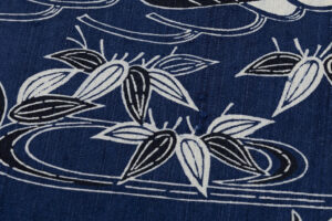 浦野理一作　型絵染 縦節紬 着物のサブ3画像