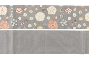 国画会会員 岡本紘子作　型絵染 紬九寸名古屋帯　「花二月」のサブ6画像