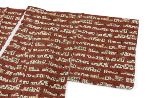 国画会会員 小島悳次郎作　型絵染 紬着物のサブ1画像