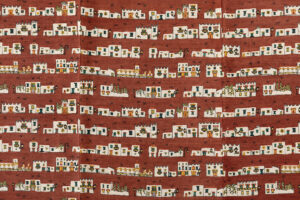 国画会会員 小島悳次郎作　型絵染 紬着物のサブ4画像