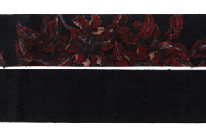 浦野理一作　型絵染 縦節紬 九寸名古屋帯のサブ6画像