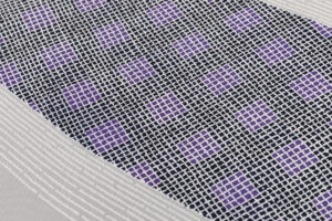 人間国宝 二塚長生作　九寸名古屋帯地　「斜格子文」　未仕立て品のサブ2画像