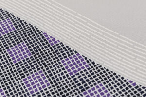 人間国宝 二塚長生作　九寸名古屋帯地　「斜格子文」　未仕立て品のサブ4画像