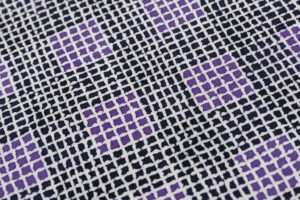 人間国宝 二塚長生作　九寸名古屋帯地　「斜格子文」　未仕立て品のサブ3画像