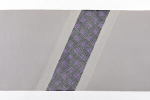 人間国宝 二塚長生作　九寸名古屋帯地　「斜格子文」　未仕立て品のサブ5画像