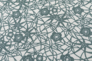 日本工芸会正会員 城間栄順作　小千谷紬 本紅型染 小紋 着尺　「窓絵」　未仕立て品のサブ3画像