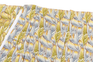 日本工芸会正会員 溝口あけみ作　型絵染 単衣 訪問着　「麦文」のサブ2画像