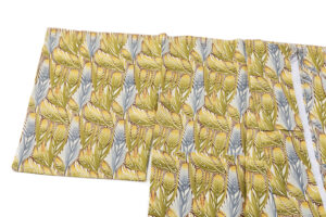 日本工芸会正会員 溝口あけみ作　型絵染 単衣 訪問着　「麦文」のサブ3画像