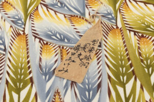 日本工芸会正会員 溝口あけみ作　型絵染 単衣 訪問着　「麦文」のサブ8画像