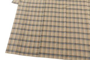 陽山めぐみ作　手紡 木綿 単衣 着物のサブ2画像